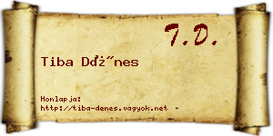 Tiba Dénes névjegykártya